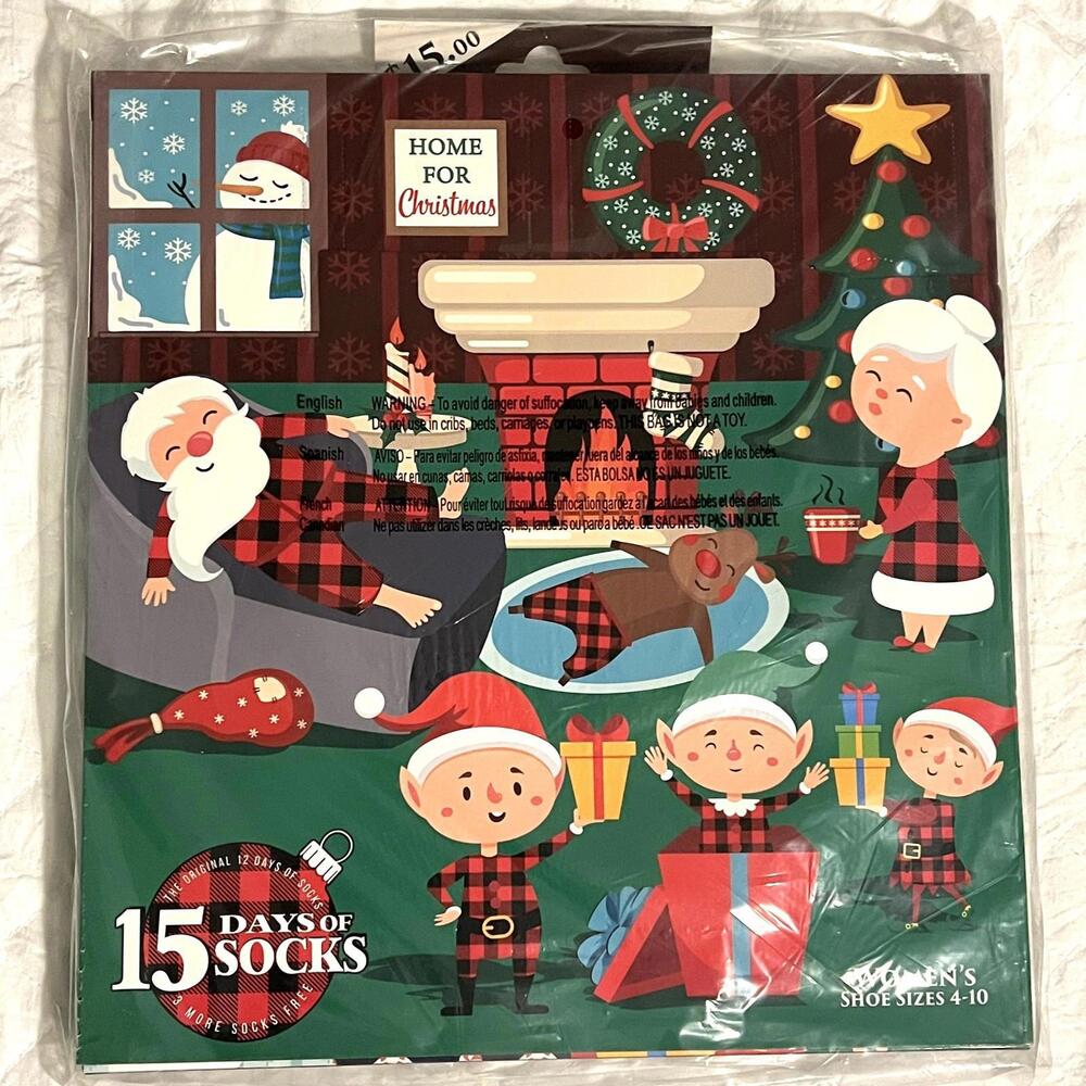 Holiday Set 15 Days Of Socks Womens Sz 4-10 Target *NEW*